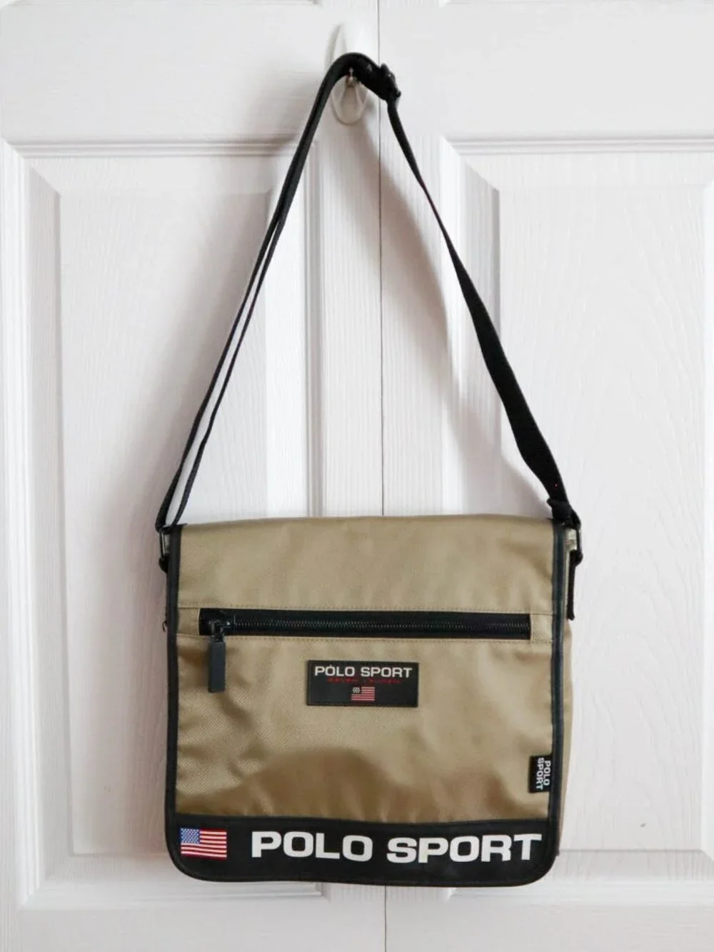 Vintage 90s Y2K Polo Sport Crossbody Messenger Bag Ralph Lauren Preppy Americana
